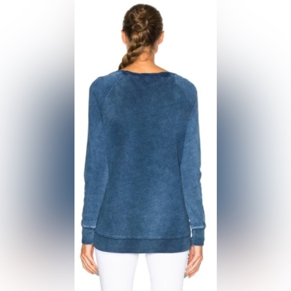GUC Pam & Gela- Indigo Wash Side Lace-Up Sweatshirt. Size L - Picture 2 of 10